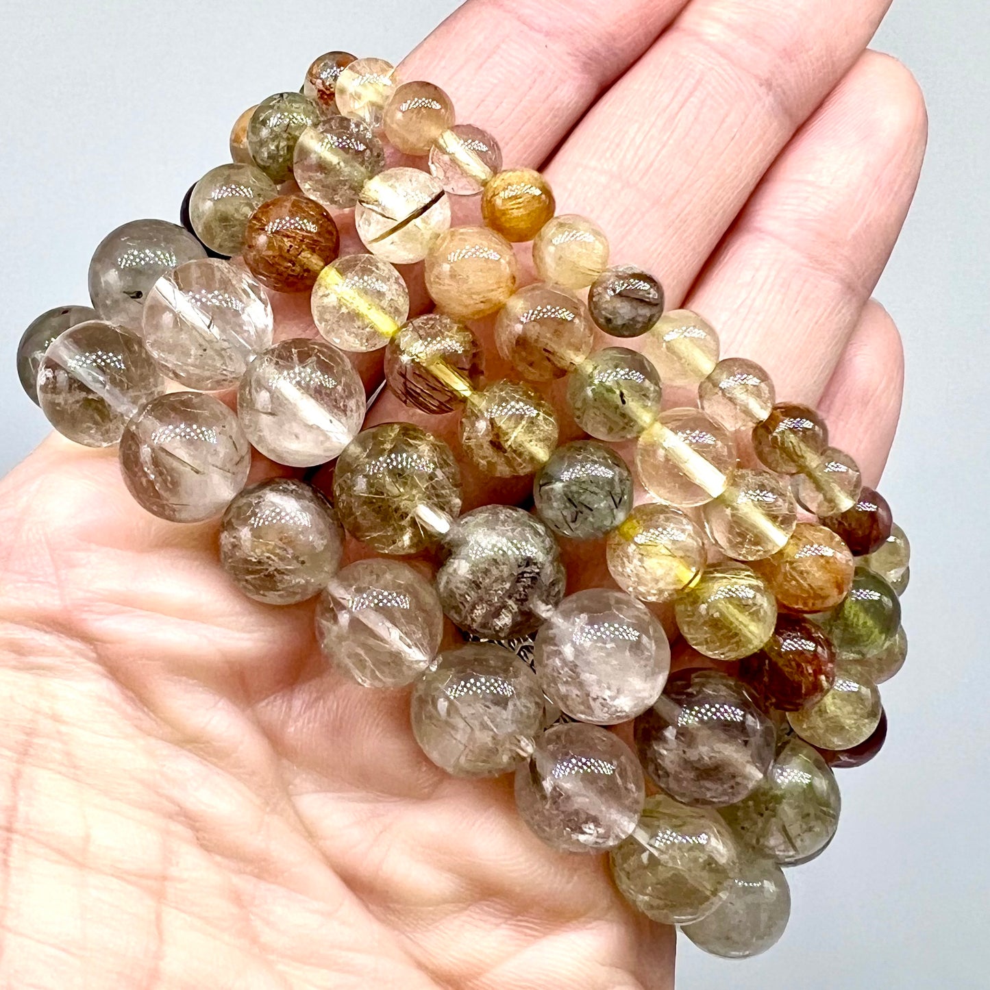 Colorful Rutile Quartz Bracelet - Protection, Relieves Fear & Anxiety, Forgiveness, detox Negativity