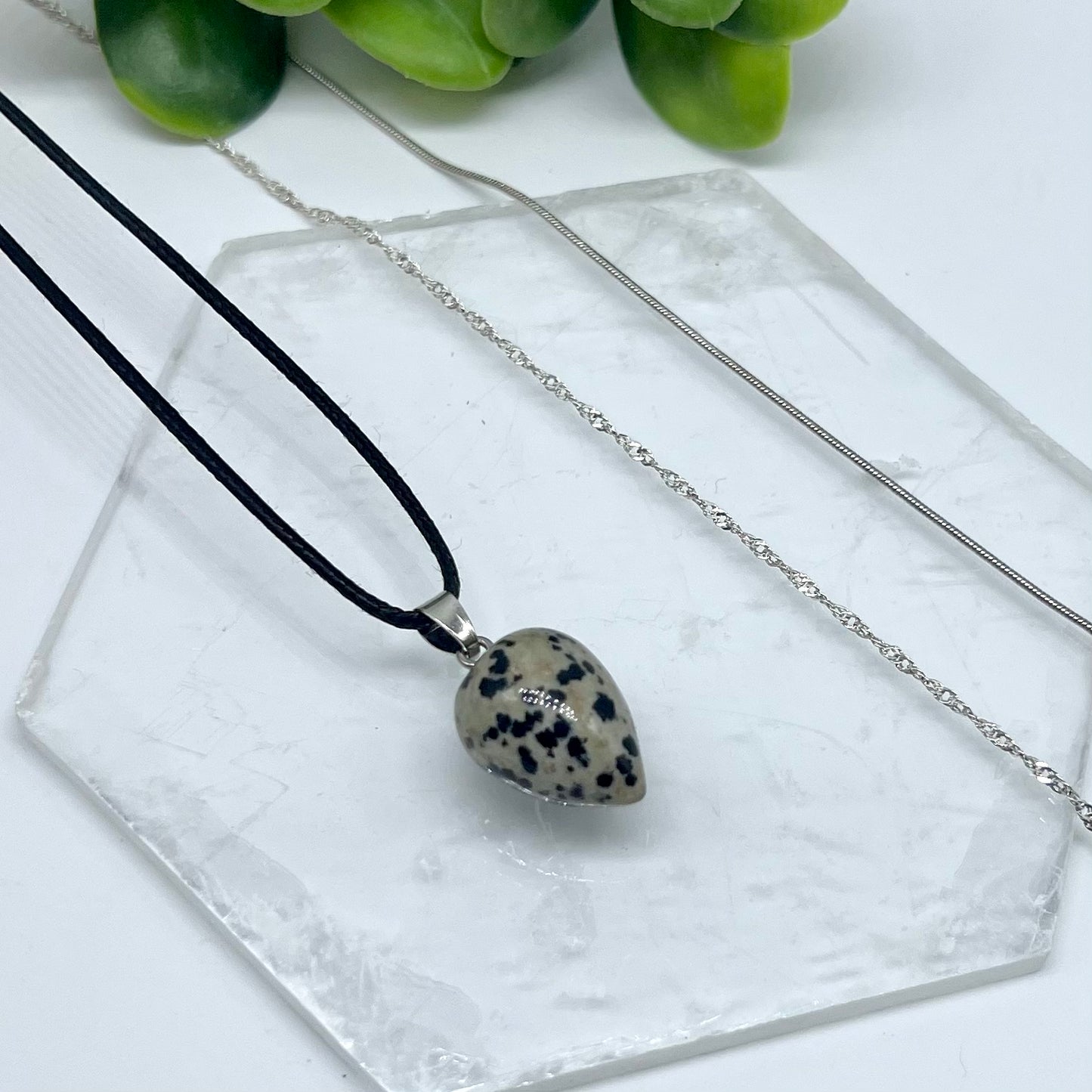 Dalmatian Jasper Acorn Necklace