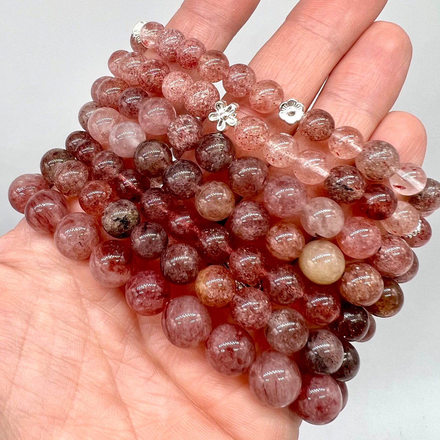 Strawberry Quartz Bracelet - Love, PTSD, Grief, Fertility, Depression