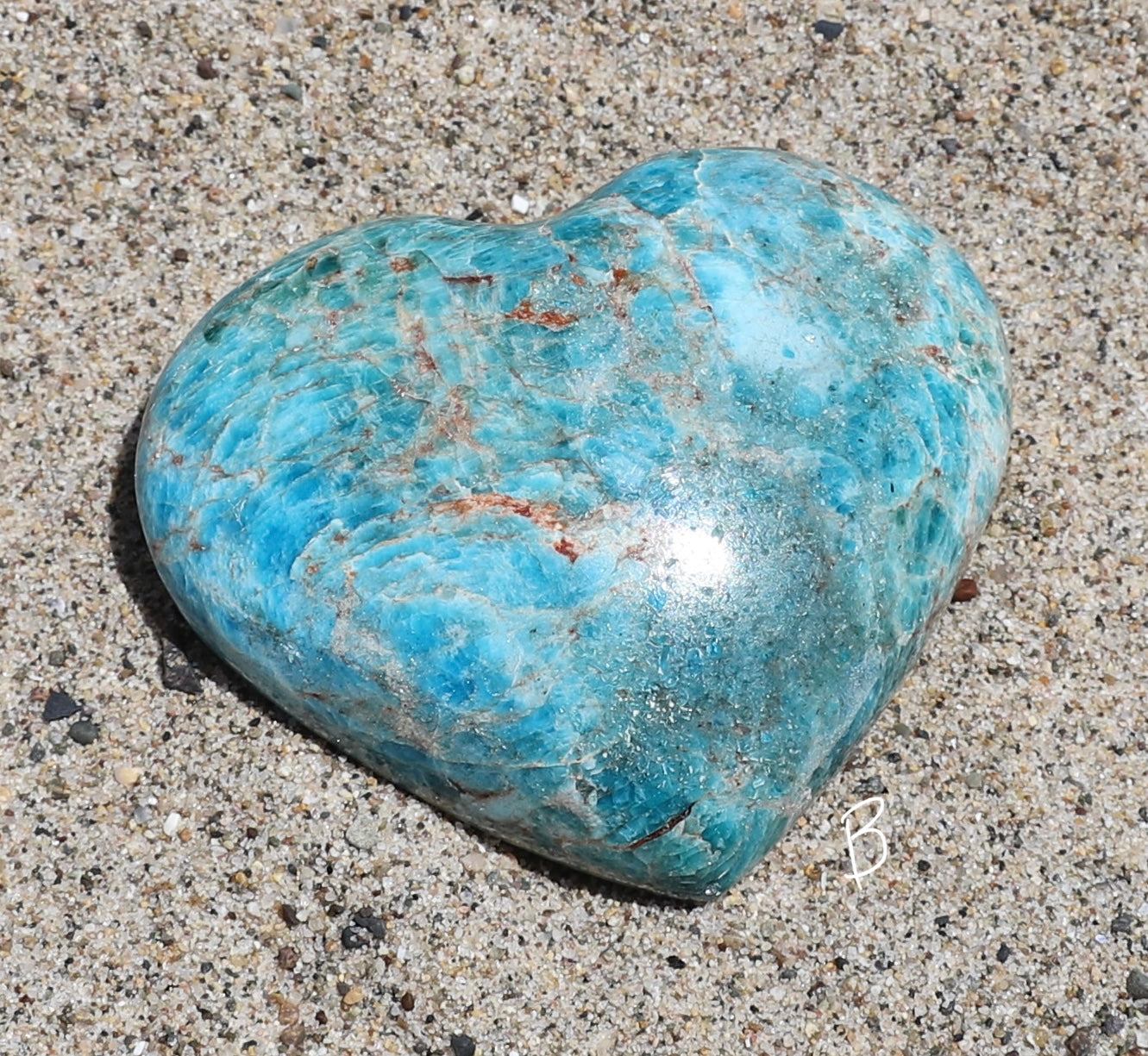 Blue Apatite Large Heart