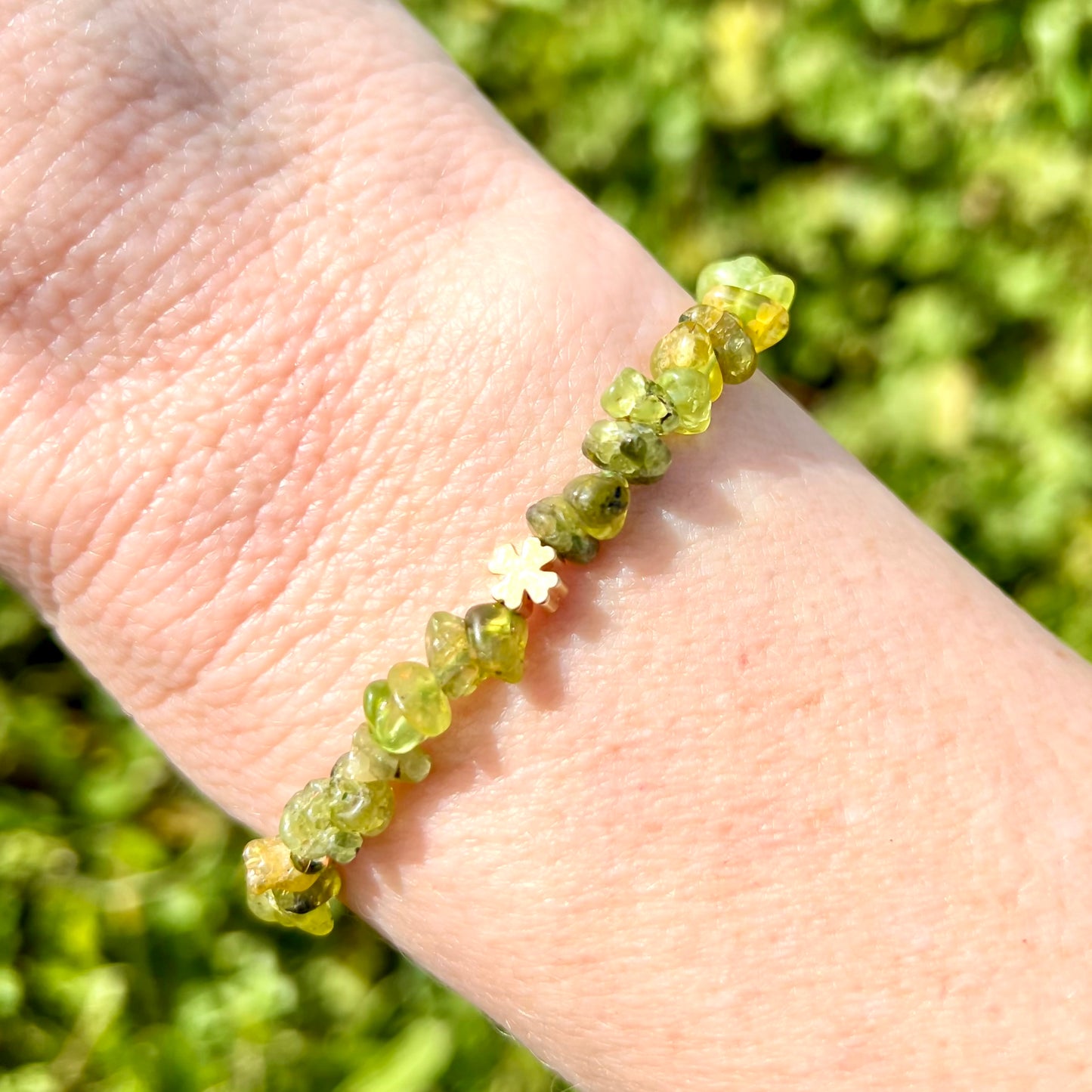 Peridot Shamrock Bracelet - Transformation, Abundance, Prosperity