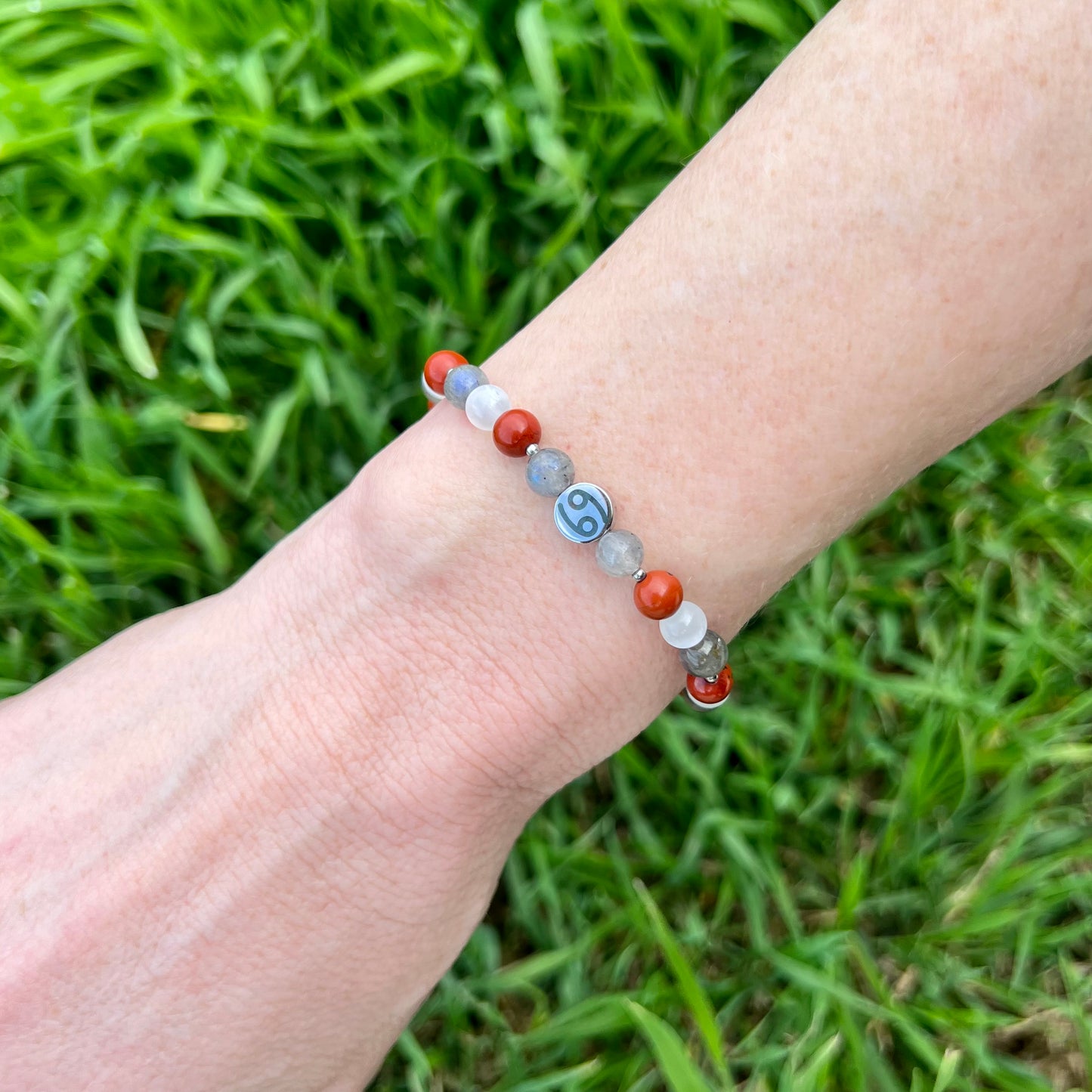 Cancer Zodiac Bracelet - Loyal, Cleansing, Intuition, Memory, Protection, Self-Awareness, Communication