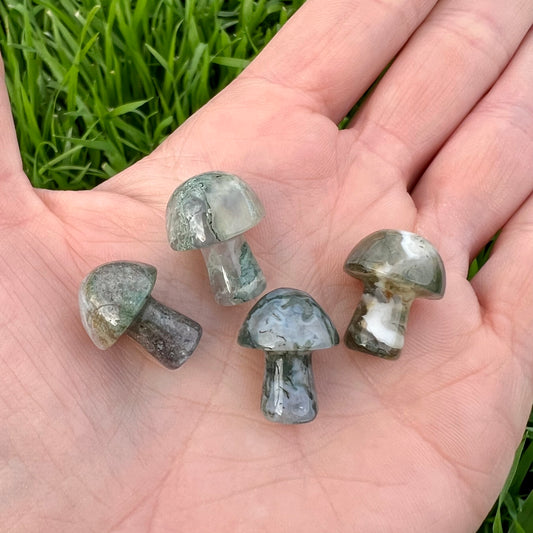 Moss Agate Mini Mushroom
