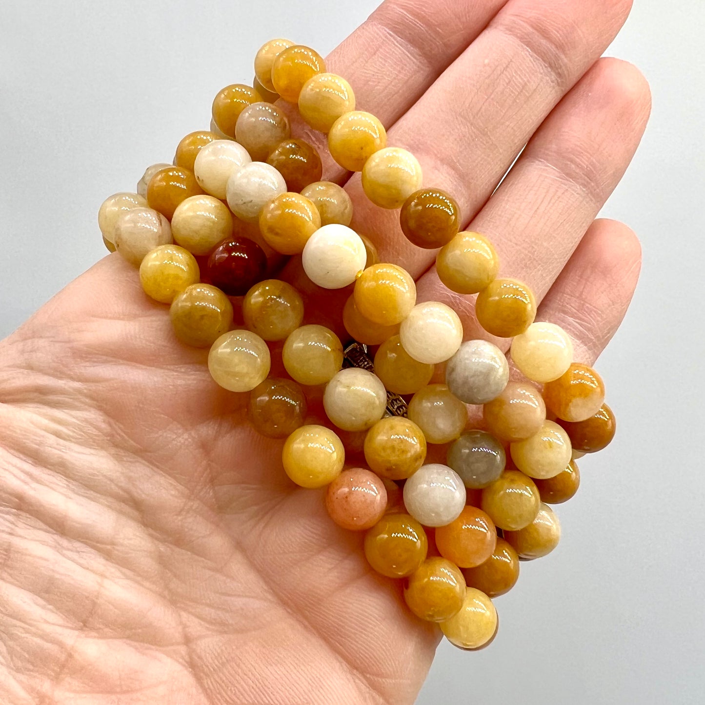 Golden/Yellow Jade Bracelet - Good Luck & Good Fortune, Self-Worth, Joy, Happiness, Confidence, Success
