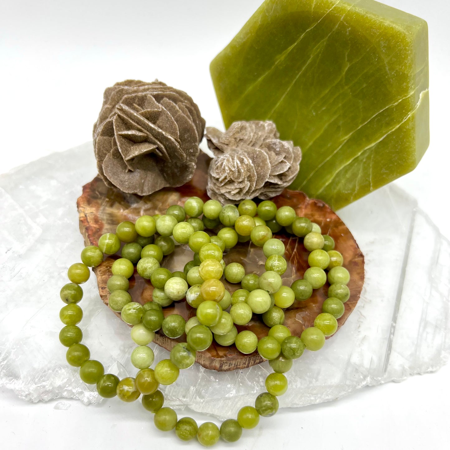 Lemon Jade Bracelet - Emotional Balance, Dreams, Good Luck, Soothing, Anxiety, Stress