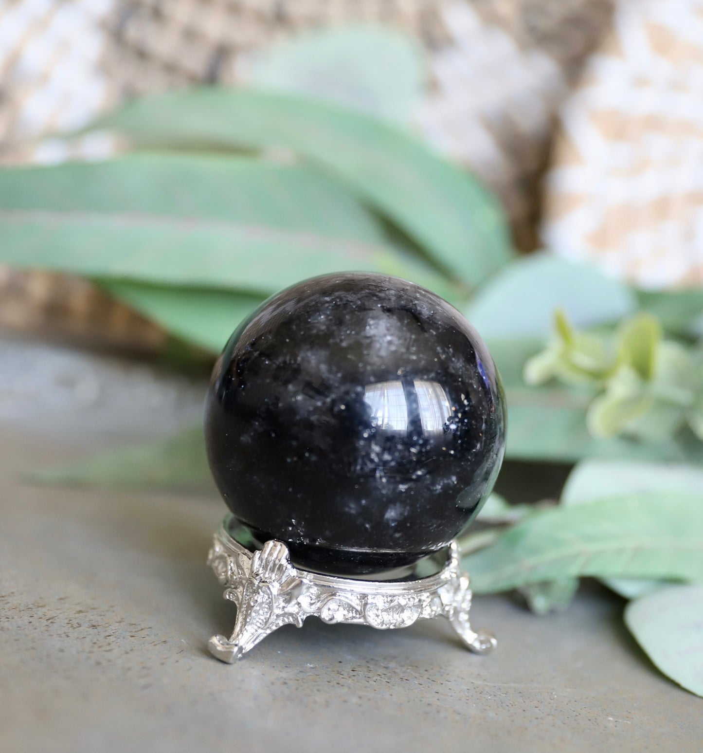 Black Tourmaline in Quartz Sphere