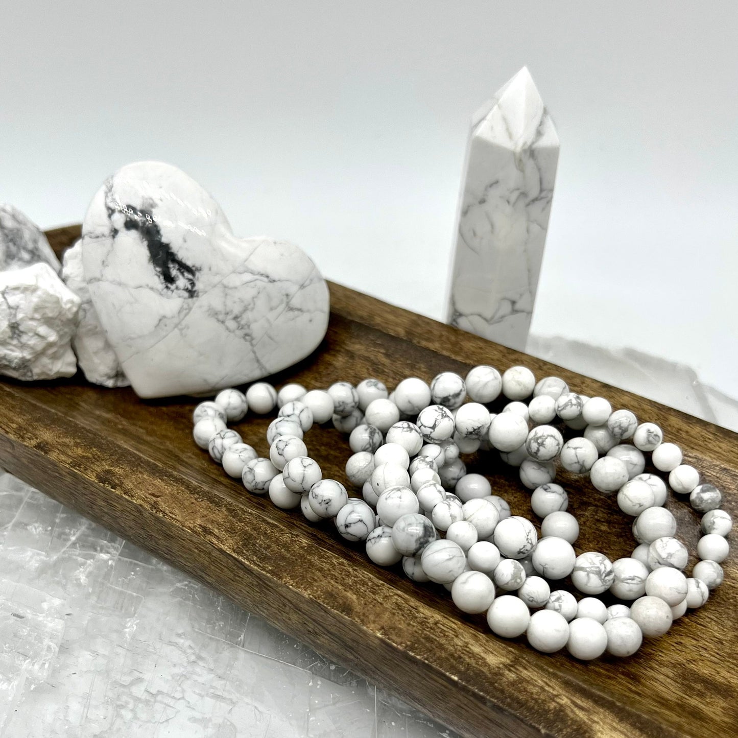 Howlite Bracelet - Calm, Patience, Confidence, Balance, Truth, Stress Relief