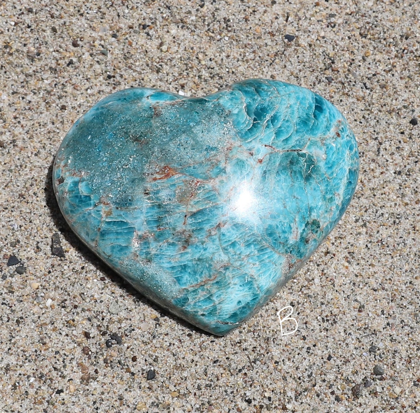 Blue Apatite Large Heart