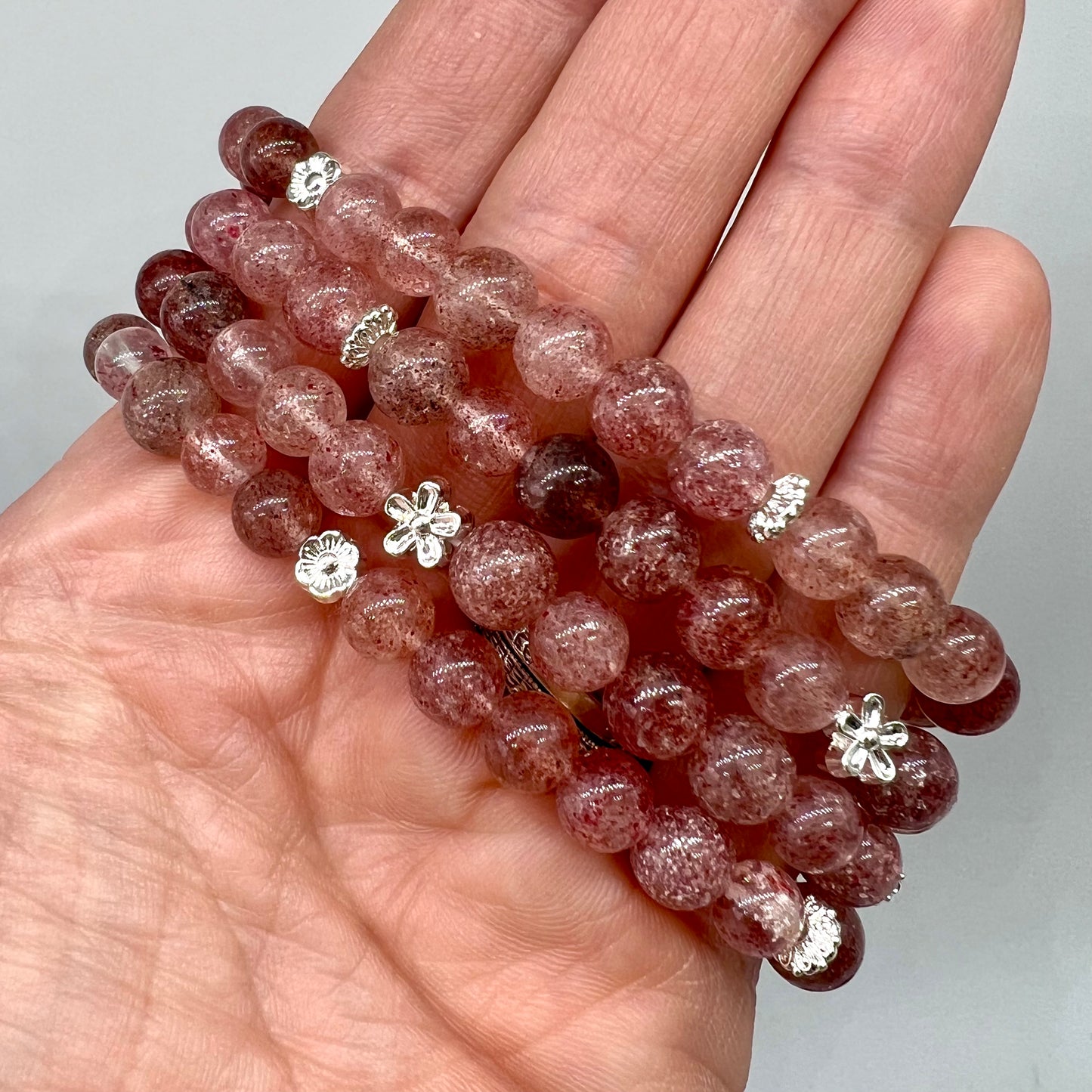 Strawberry Quartz Bracelet - Love, PTSD, Grief, Fertility, Depression