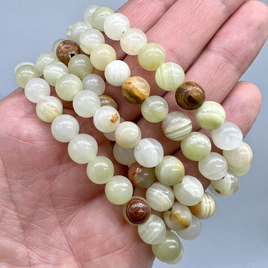Green Onyx/Afghan Jade Bracelet - Communication, Intuition, Confidence, Anxiety, Motivation
