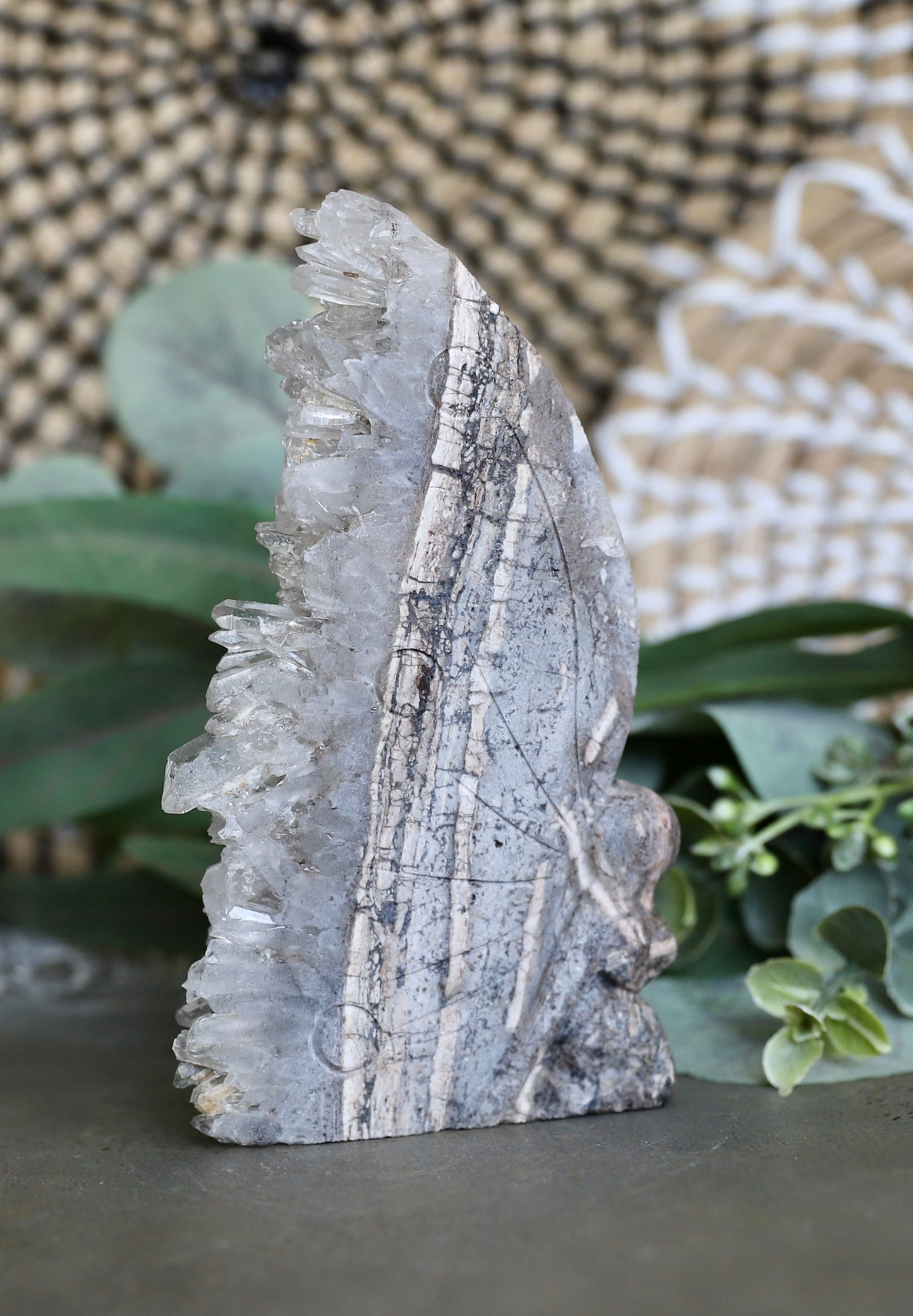 Fairy Clear Quartz Cluster Slab Carving