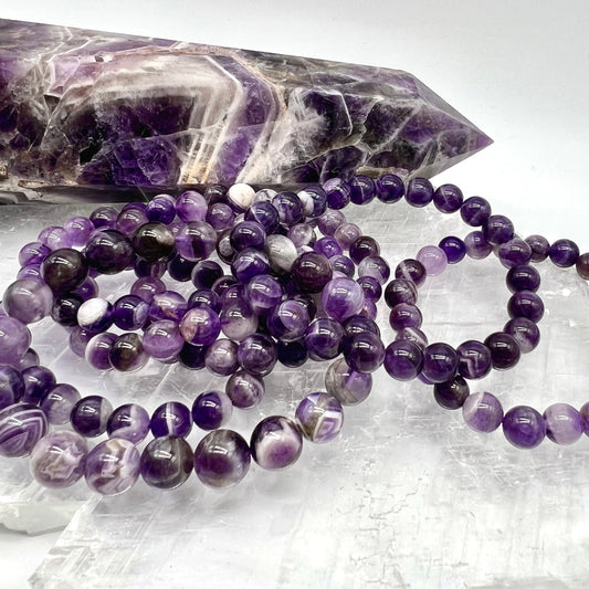 Chevron Dream Amethyst Bracelet - Wisdom, Growth, Cleansing, Protection