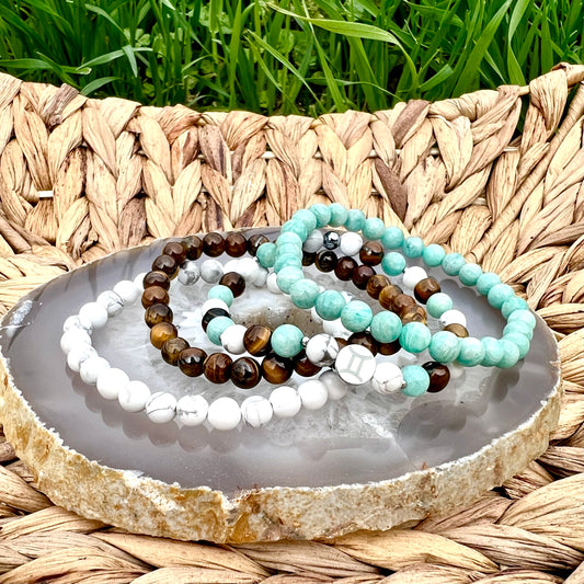 Gemini Zodiac Bracelet - Communicate, Calm, Grounded, Intellect, Versatility, Clarity, Focus