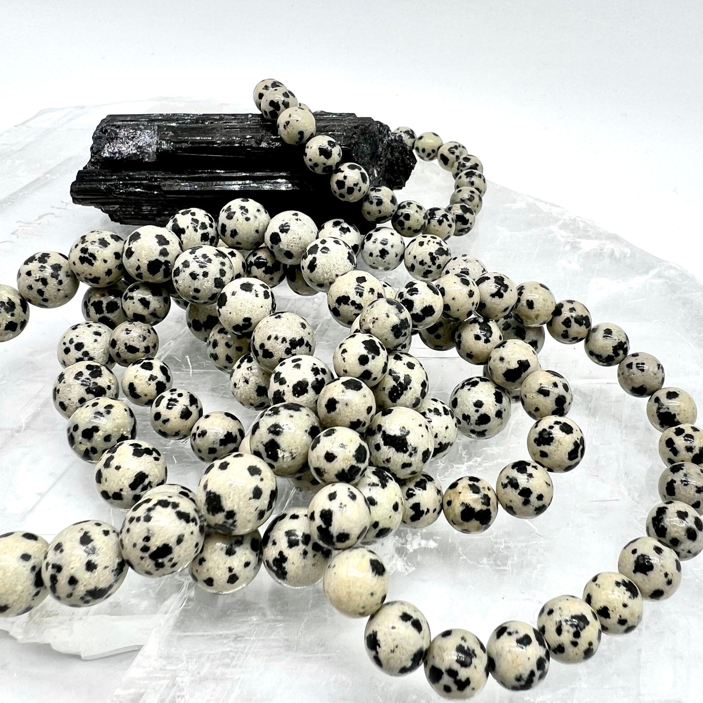 Dalmatian Jasper Bracelet - Relieves Anxiety, Protection, Grounding, Organization