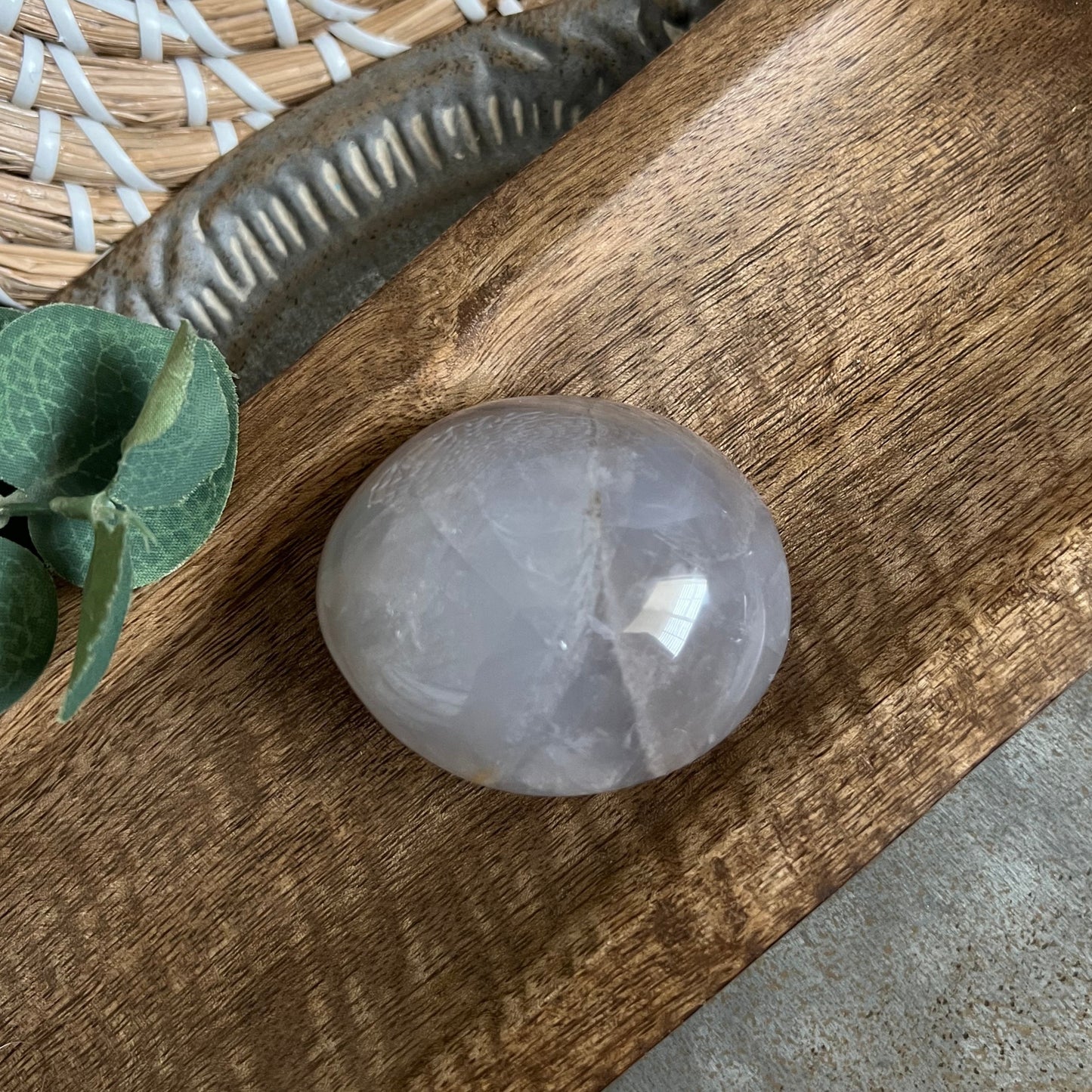 RARE Blue Rose Quartz Palm Stone