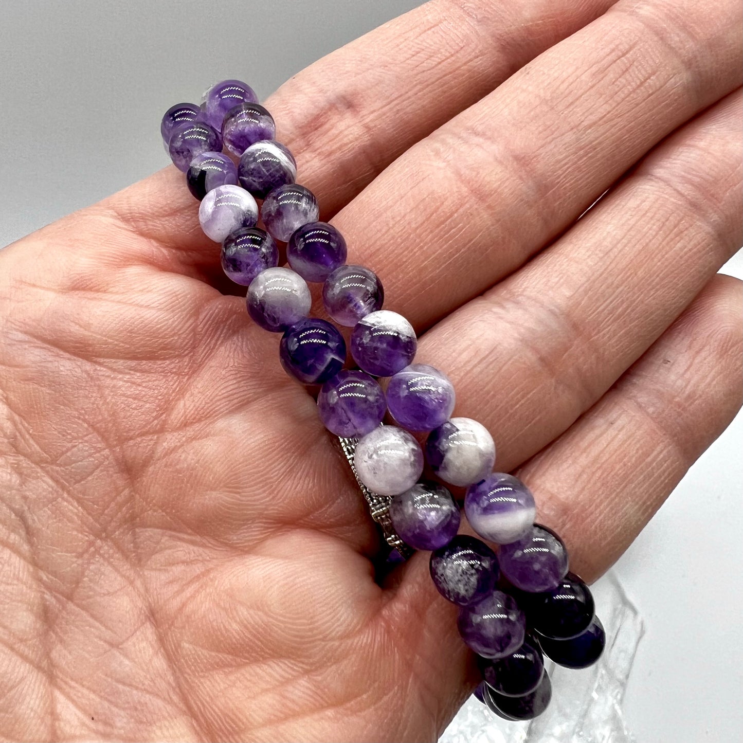 Chevron Dream Amethyst Bracelet - Wisdom, Growth, Cleansing, Protection