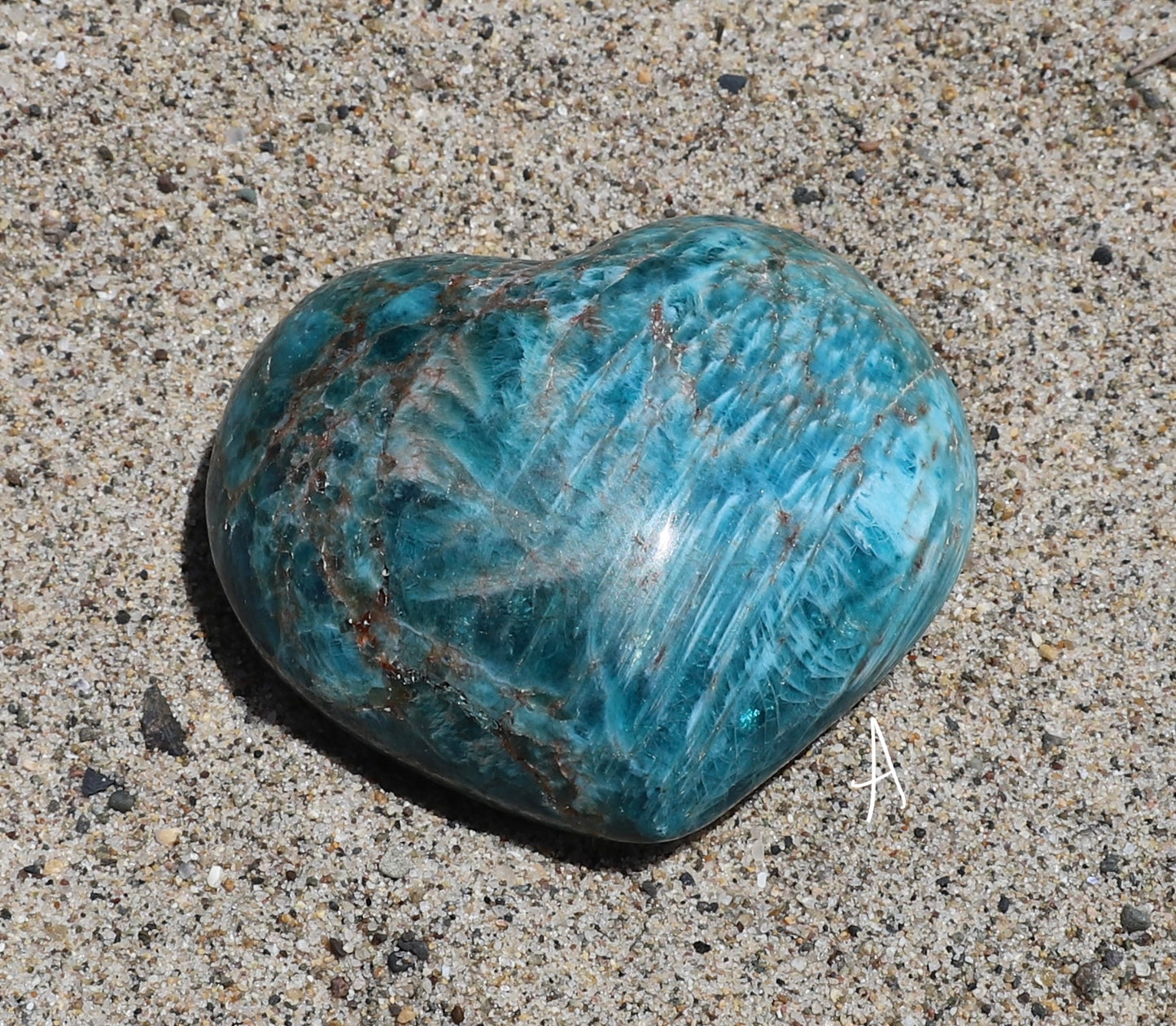 Blue Apatite Large Heart