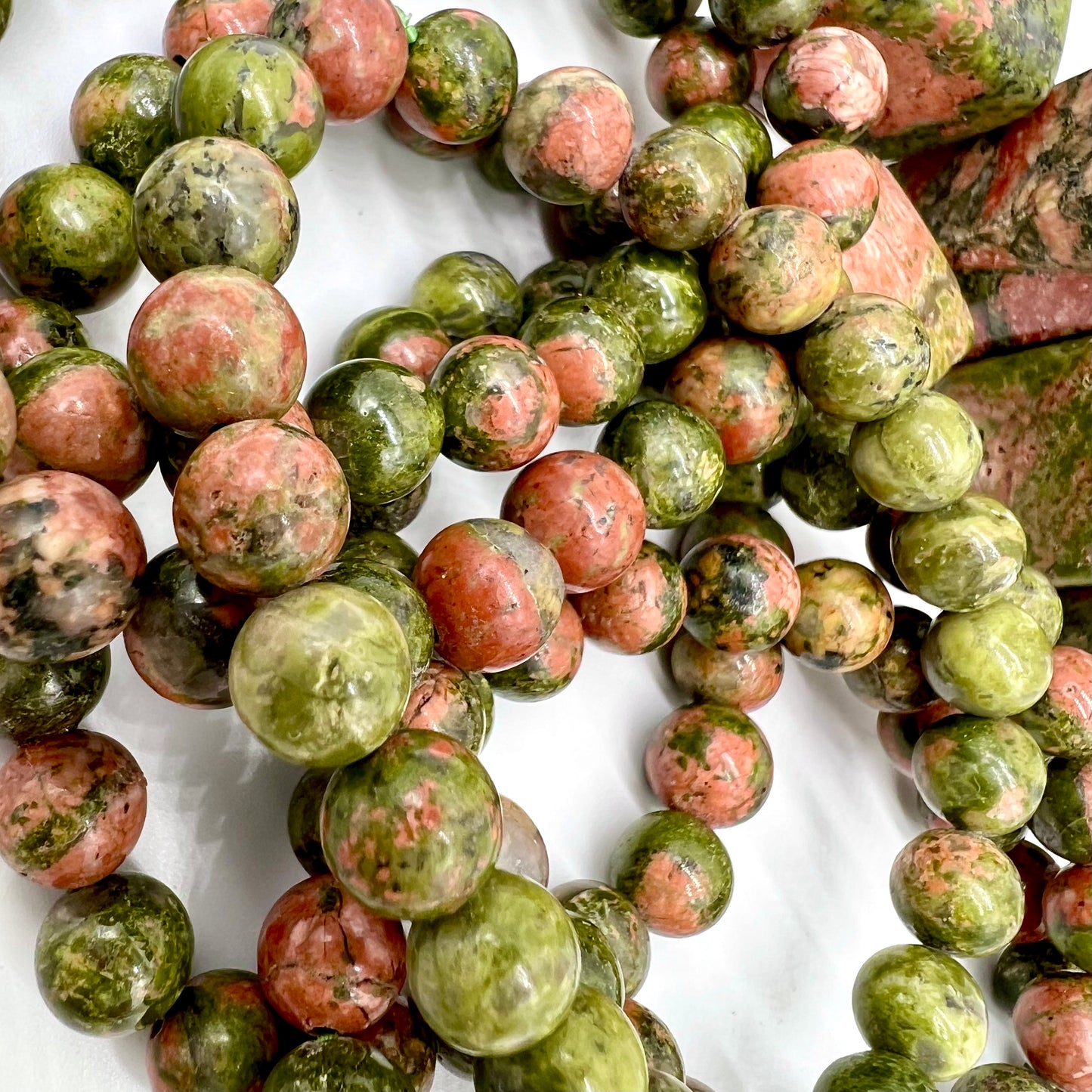 Unakite Bracelet - Patience, Inner Peace, Empathy, Fertility, Release Bad Habits