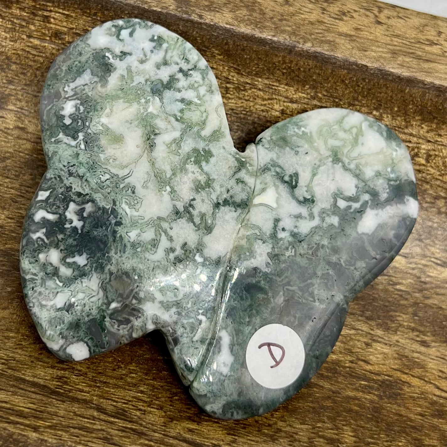 Moss Agate Butterfly Carving