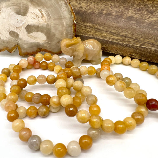 Golden/Yellow Jade Bracelet - Good Luck & Good Fortune, Self-Worth, Joy, Happiness, Confidence, Success