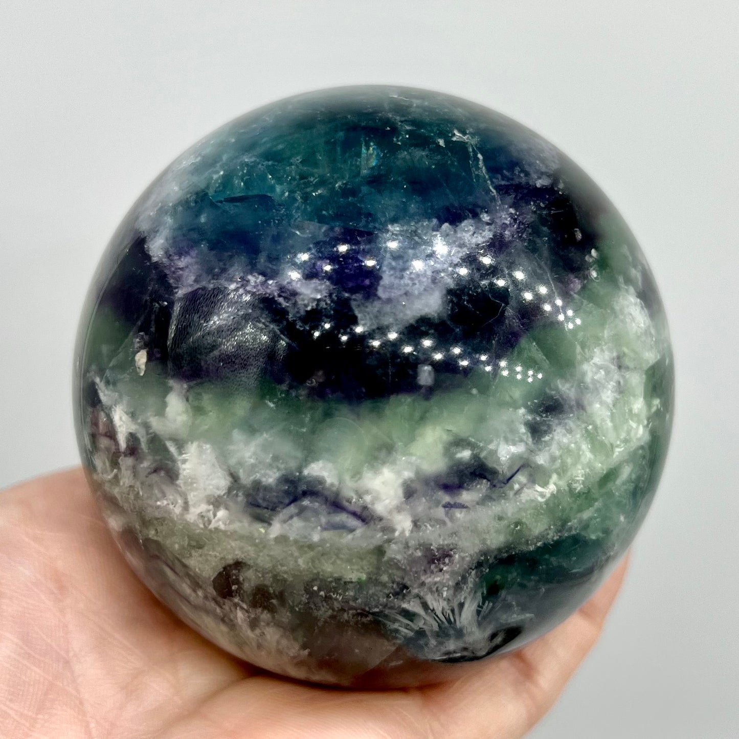 Snowflake Fluorite Large Sphere