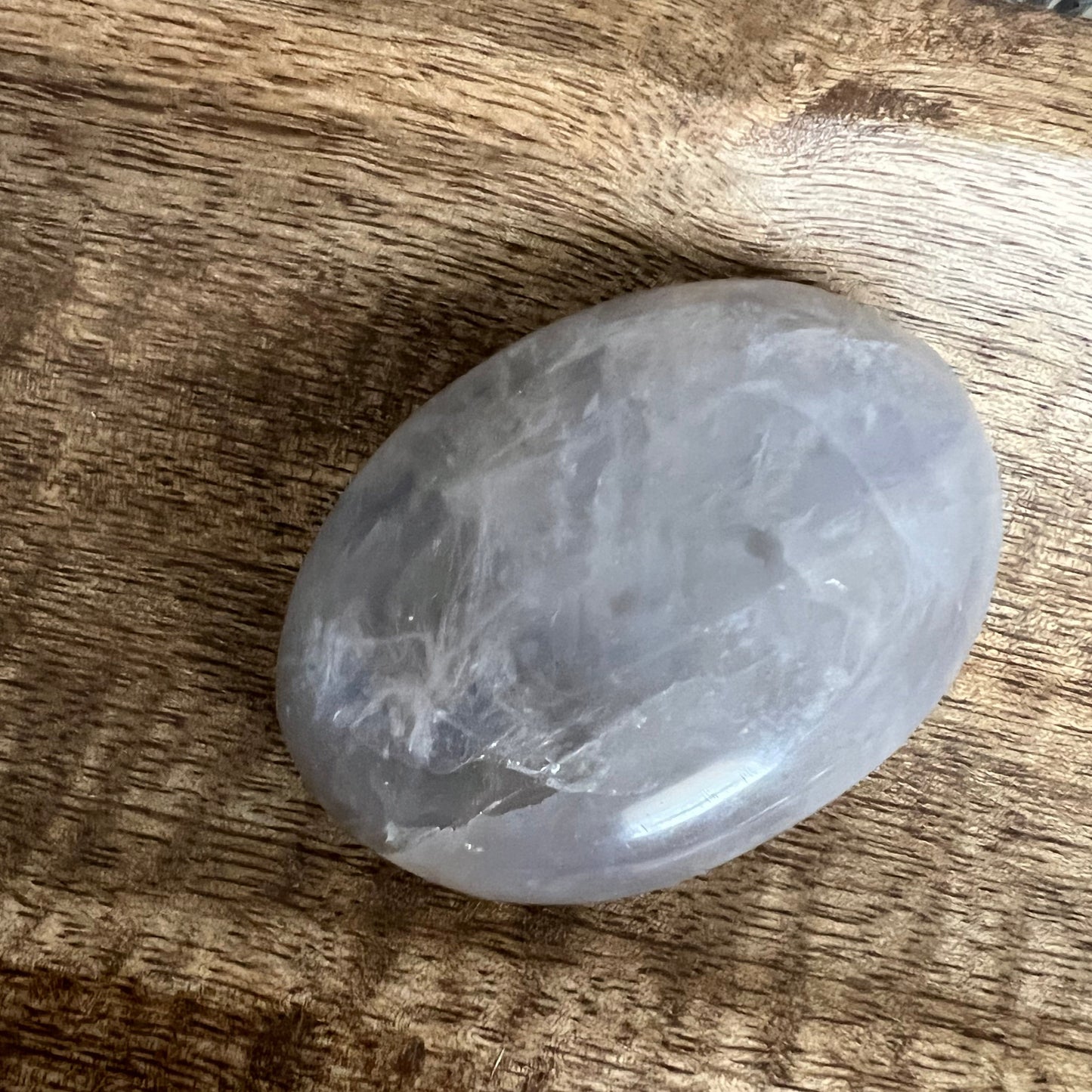RARE Blue Rose Quartz Palm Stone