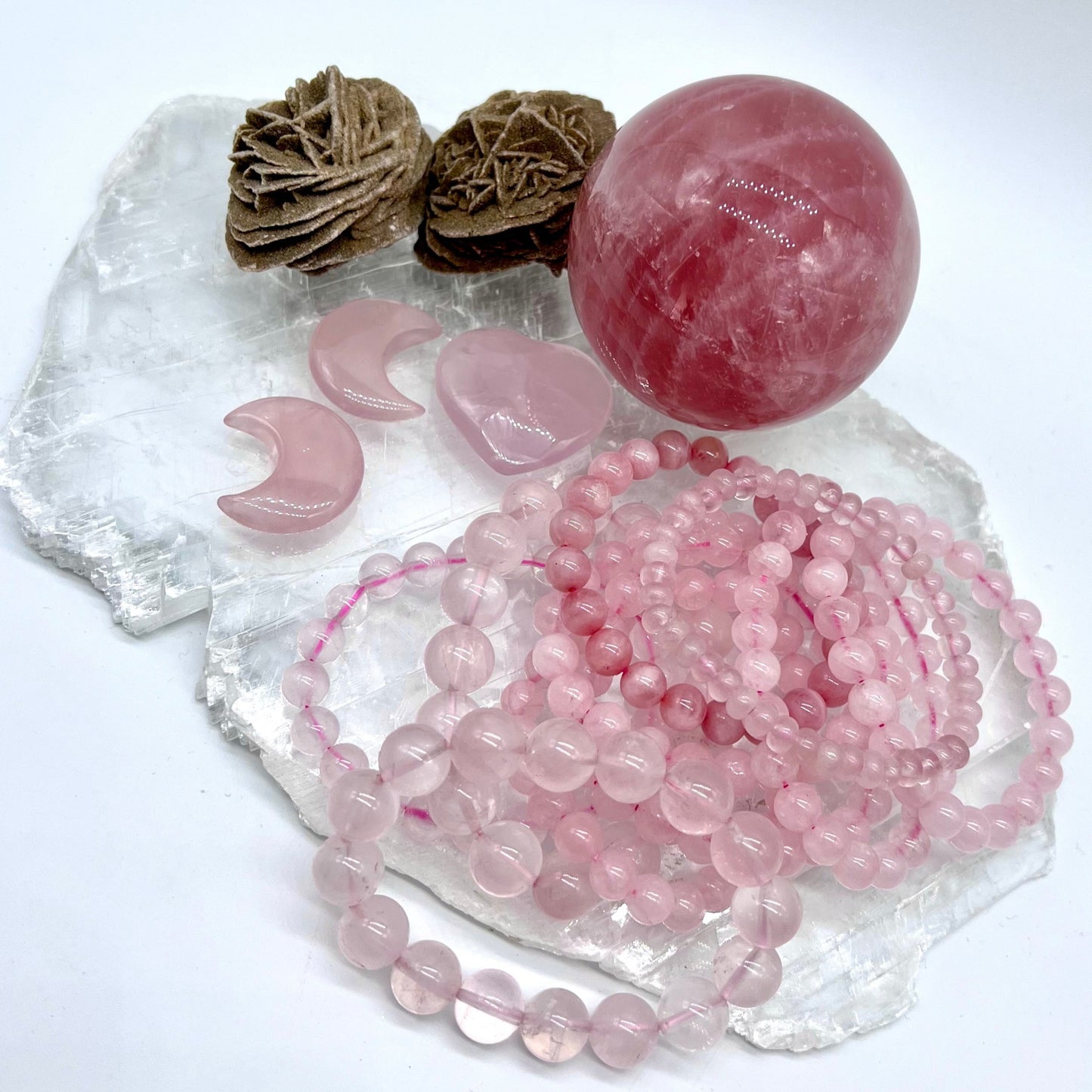 Rose Quartz Bracelet - Unconditional Love, Soothing, Forgiveness, Lifts Depression, Self Love