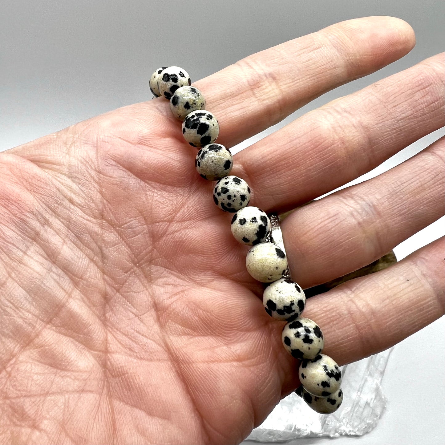 Dalmatian Jasper Bracelet - Relieves Anxiety, Protection, Grounding, Organization