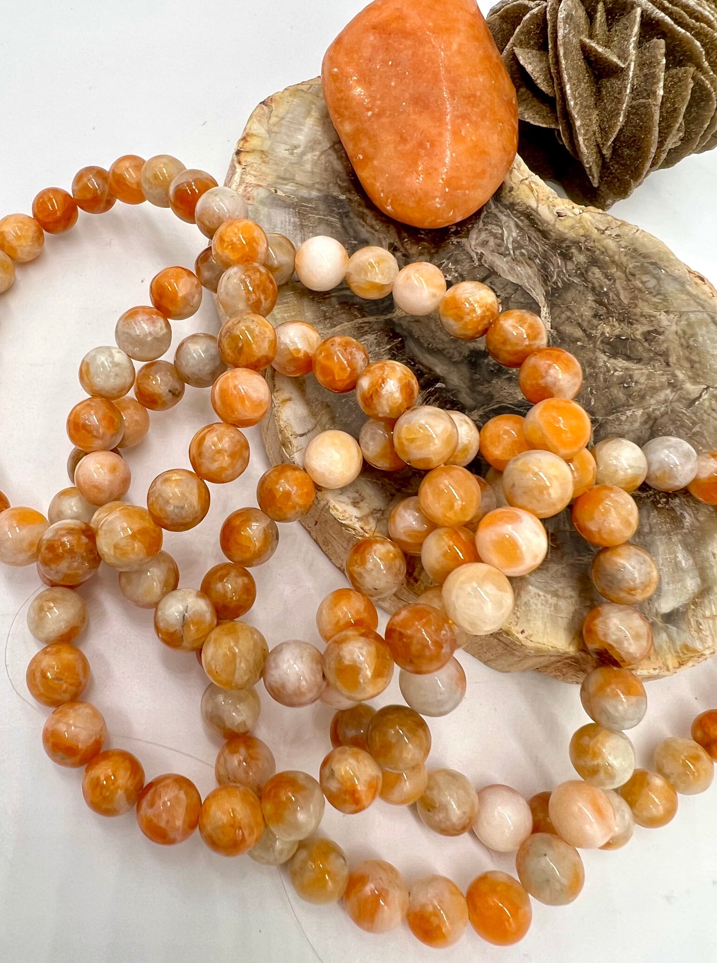 Orange Calcite Bracelet - Attracts Money, New Opportunities, Motivates, Joy, Fertility