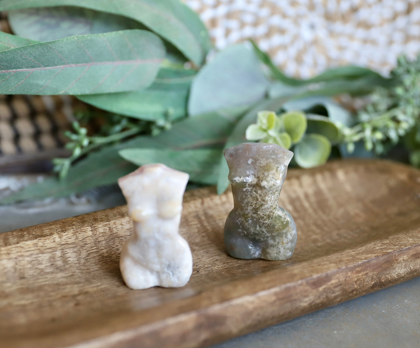 Crazy Lace Agate & Moss Agate Body Carving