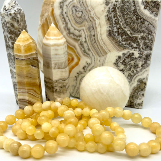 Yellow/Honey Calcite Bracelet - Grounding, Growth, Inspiration, Transformation, Courage