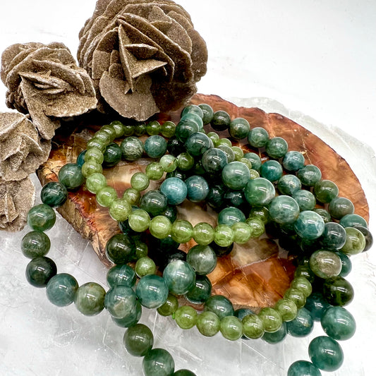 Green Apatite Bracelet - Calm, Soothing, Stress Relief, Communication, Suppress Hunger