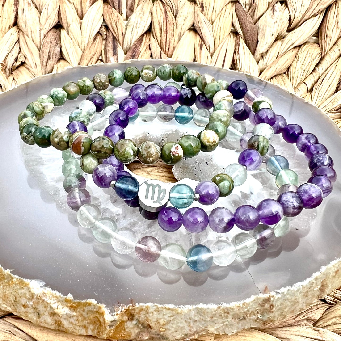Virgo Zodiac Bracelet - Lepidolite for Change