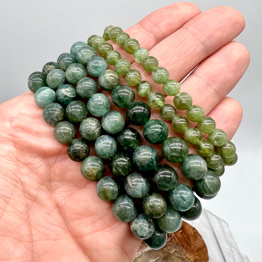 Green Apatite Bracelet - Calm, Soothing, Stress Relief, Communication, Suppress Hunger