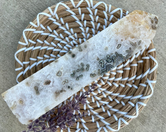 Rare Pink Amethyst/Moss agate Tower