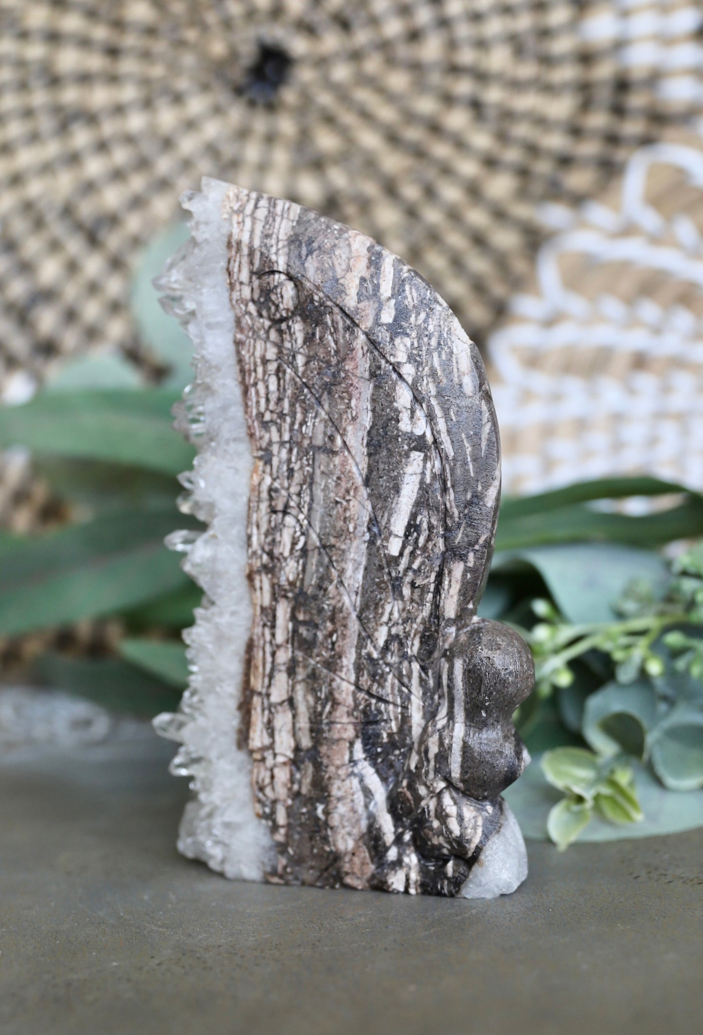 Fairy Clear Quartz Cluster Slab Carving