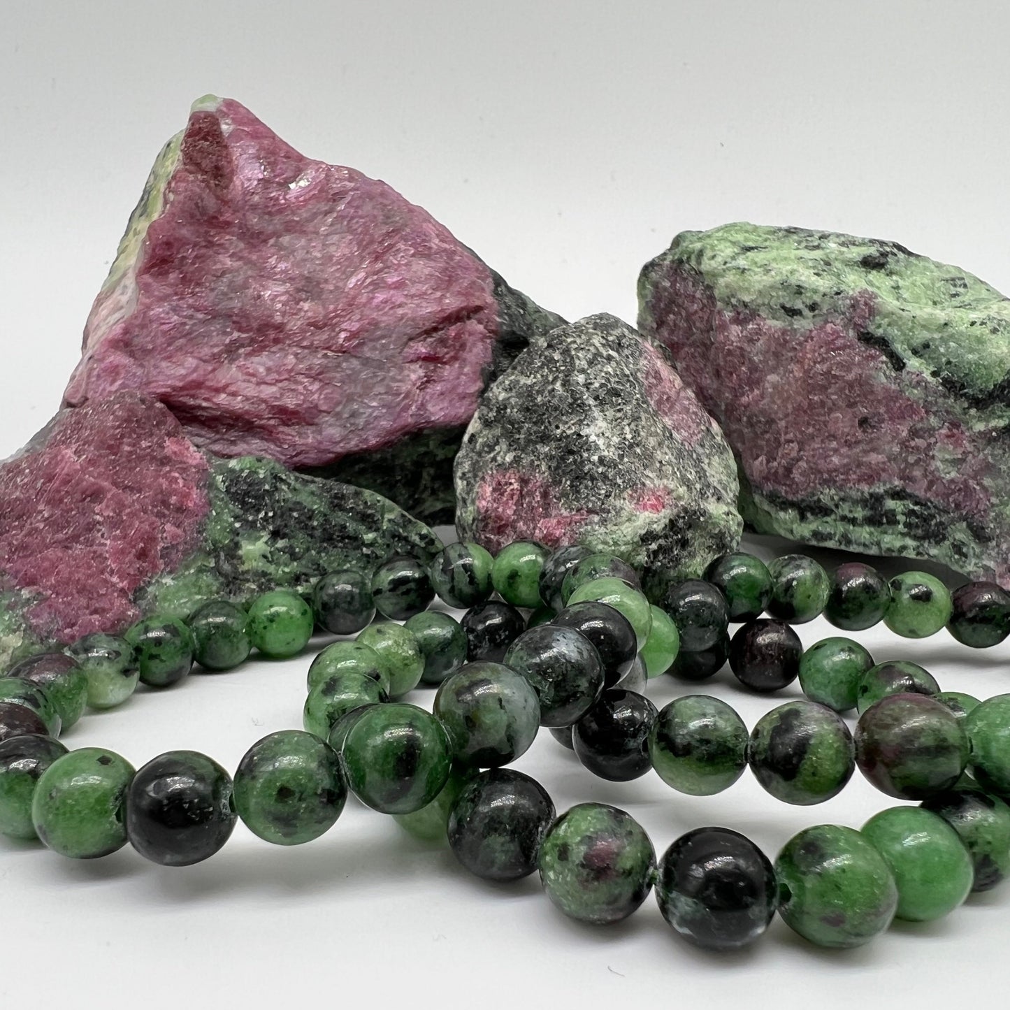 Ruby Zoisite Bracelet - Passion, Patience, Happiness, Abundance, Growth, UV