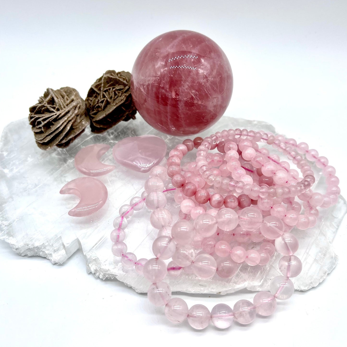 Rose Quartz Bracelet - Unconditional Love, Soothing, Forgiveness, Lifts Depression, Self Love