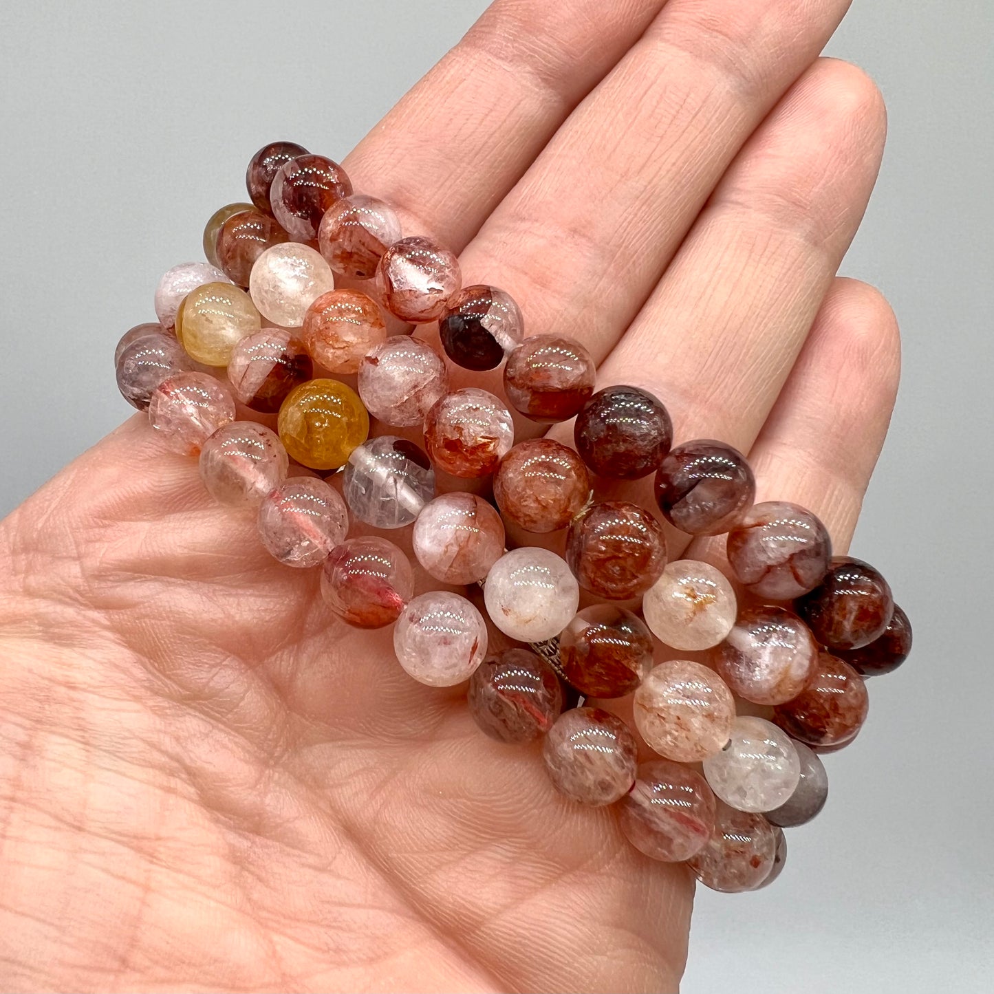Fire Quartz/Red Hematite Bracelet - Love, Focus, Grounded, Self-Worth, Anxiety
