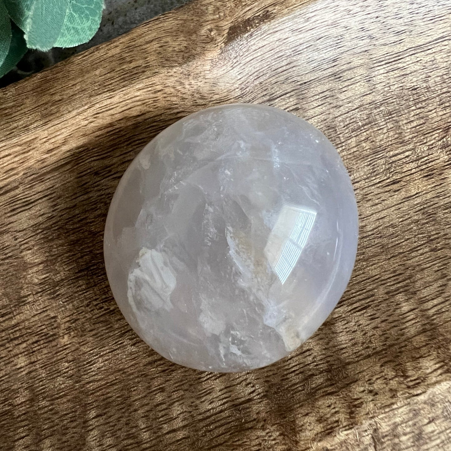 RARE Blue Rose Quartz Palm Stone