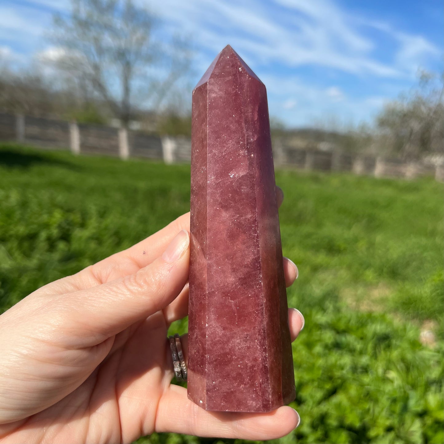 Strawberry Quartz Tower Large