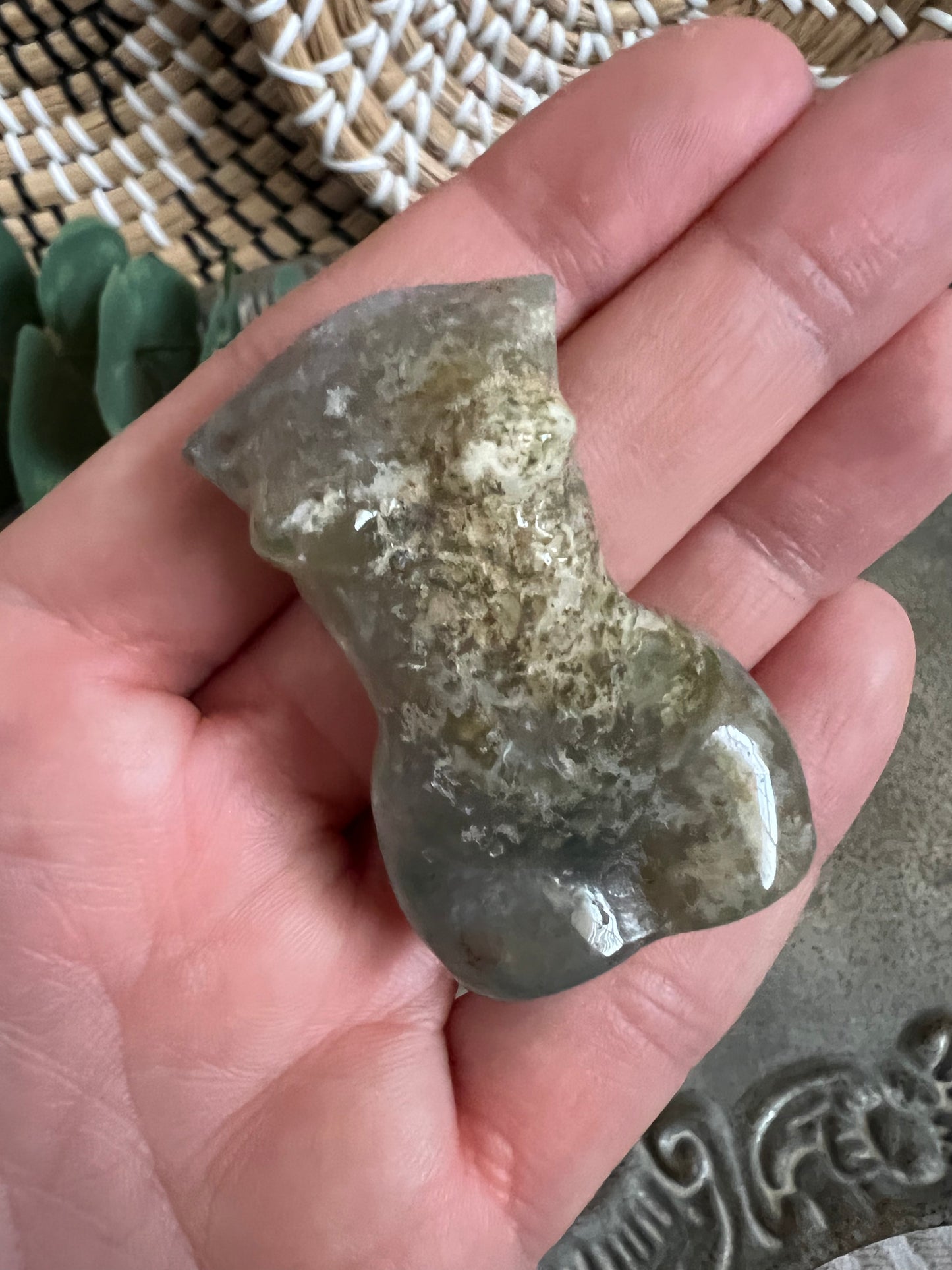 Crazy Lace Agate & Moss Agate Body Carving