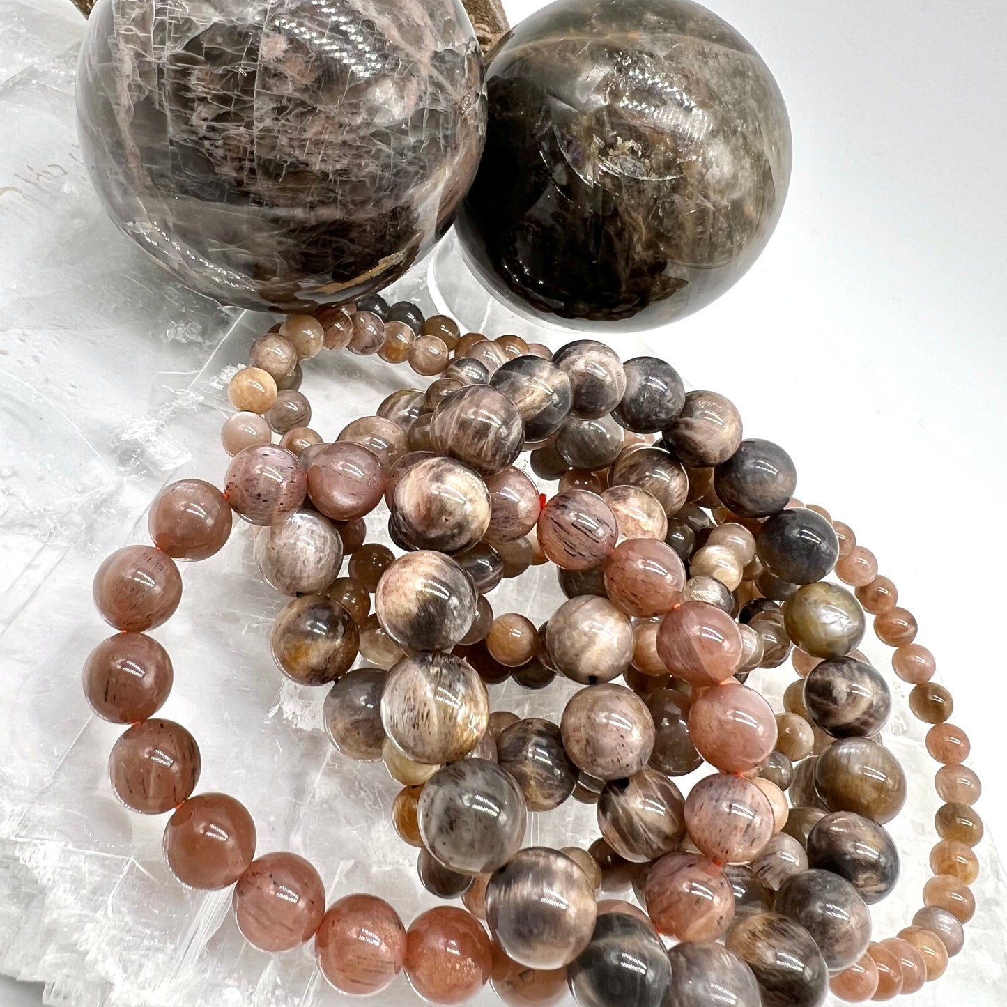 Black Sunstone / Backbone Bracelet - Balance, Calm, Boosts Self-Worth & Courage