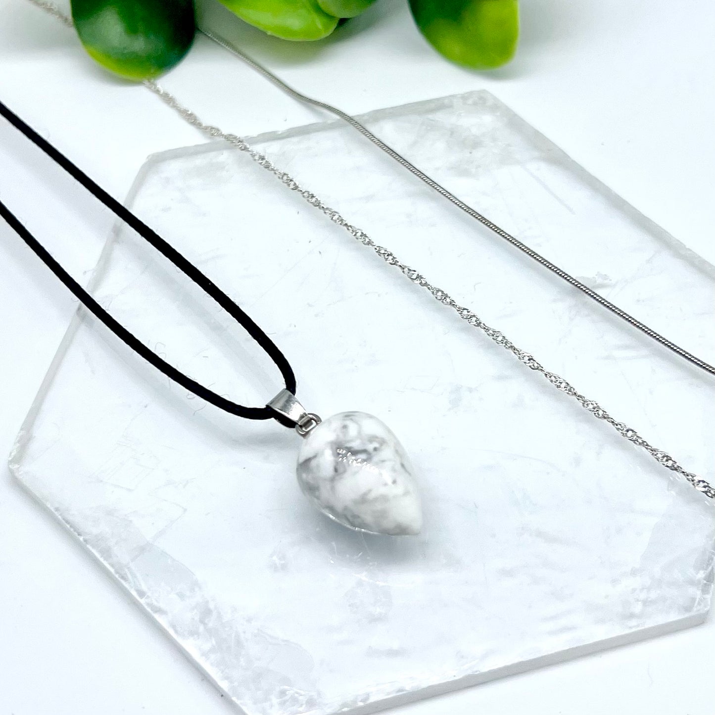 Howlite Acorn Necklace