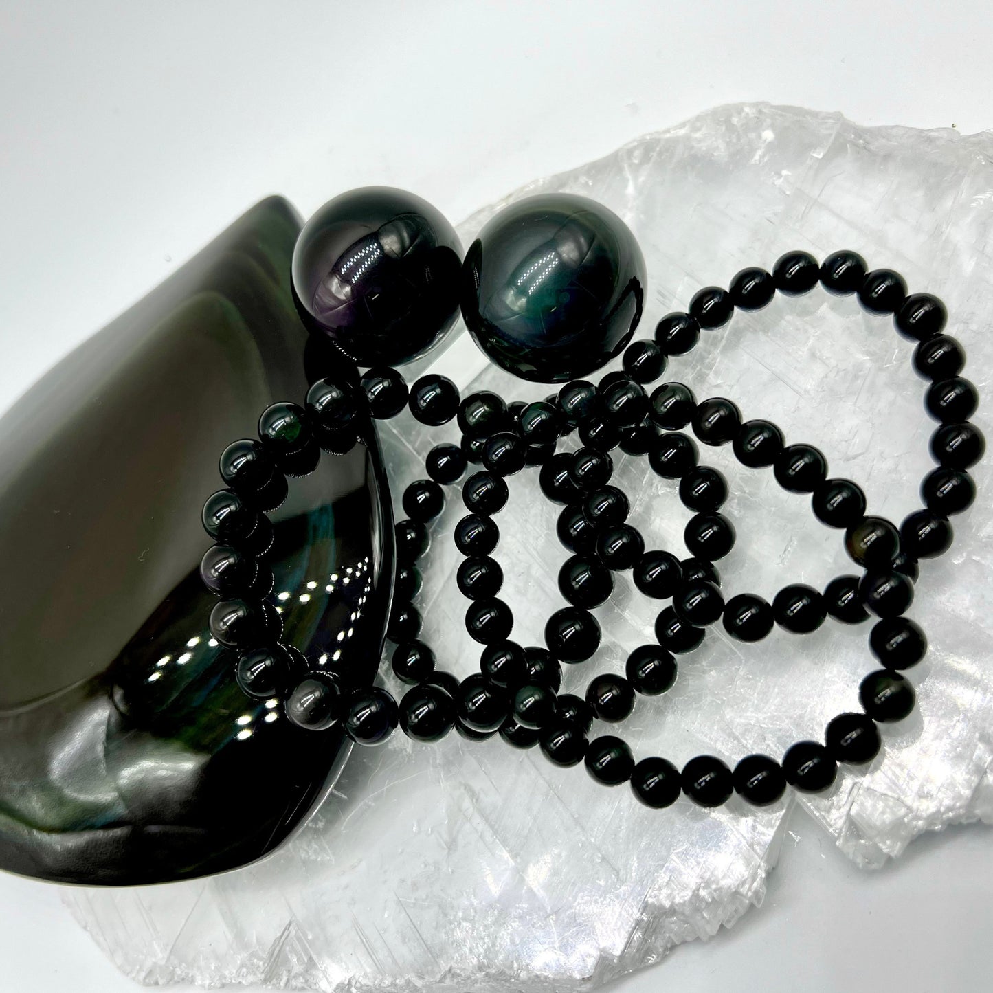 Rainbow Obsidian Bracelet - Grounding, Protection, Clarity, Truth, Balance, Focus