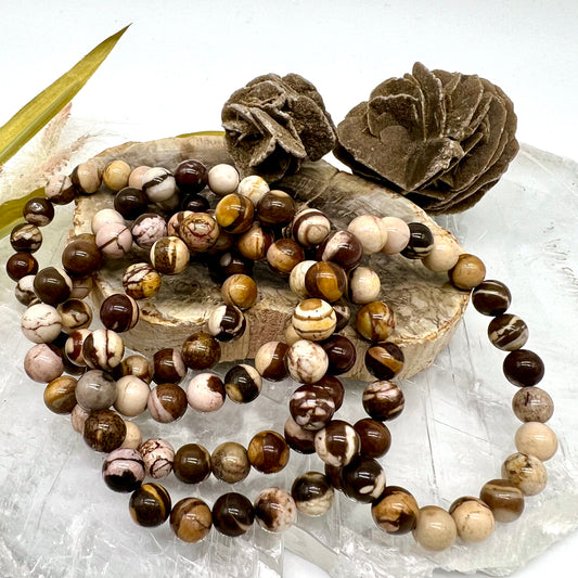 Australian Zebra Jasper Bracelet - Creativity, Courage, Dream Recall, Motivation, Balance, Protection