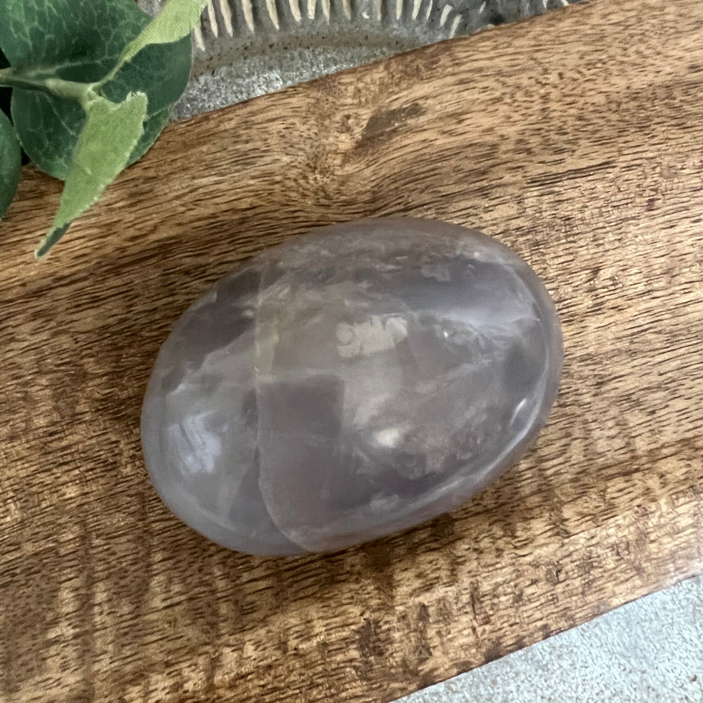 RARE Blue Rose Quartz Palm Stone