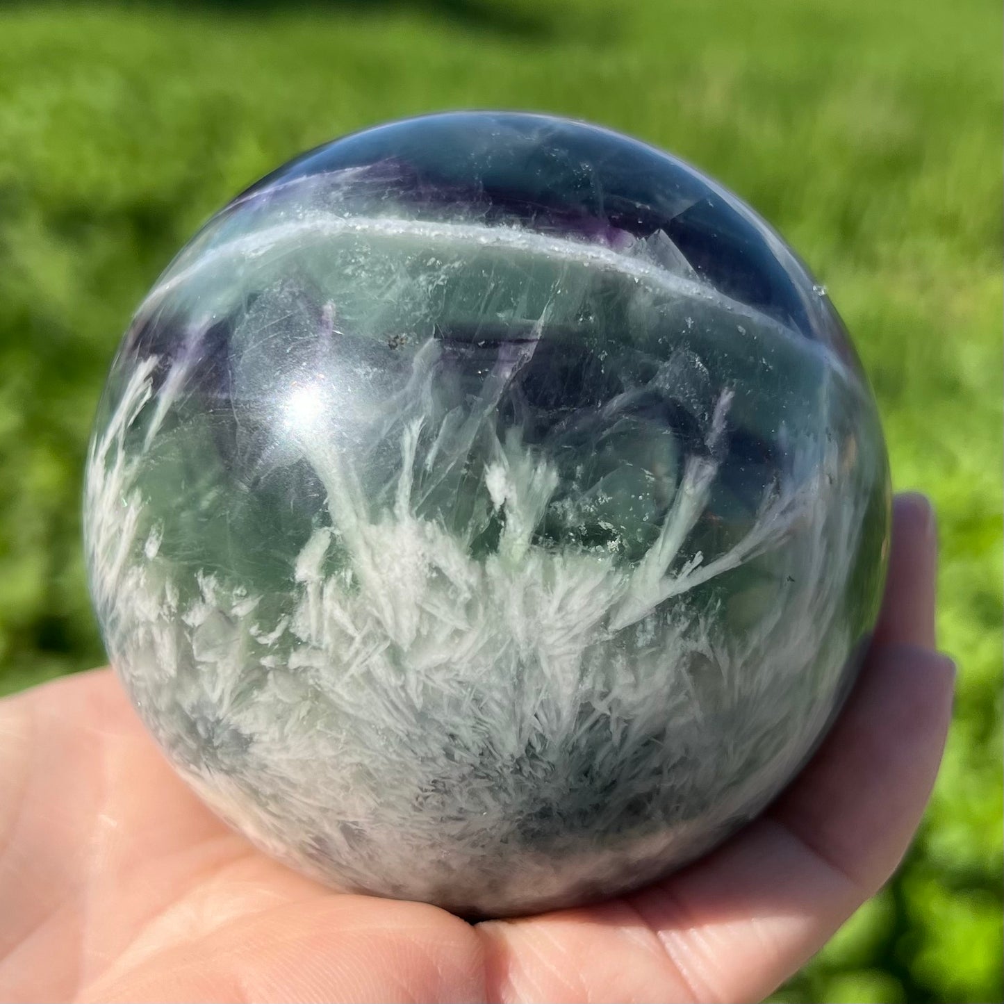 Snowflake Fluorite Large Sphere