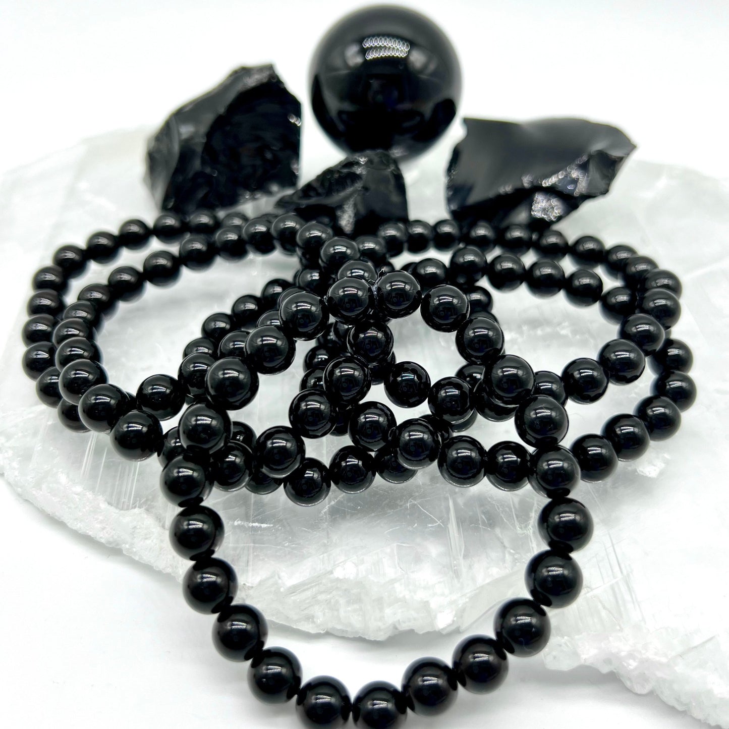 Black Obsidian Bracelet - New Beginnings, Blocks Negativity, Protection