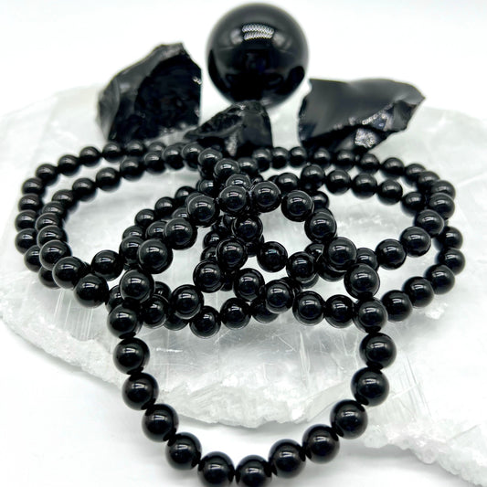 Black Obsidian Bracelet - New Beginnings, Blocks Negativity, Protection